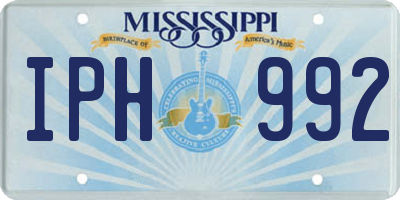 MS license plate IPH992