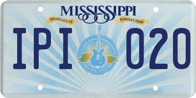 MS license plate IPI020