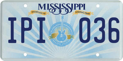 MS license plate IPI036