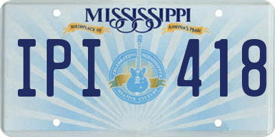 MS license plate IPI418
