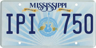 MS license plate IPI750