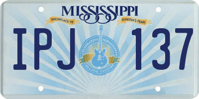 MS license plate IPJ137