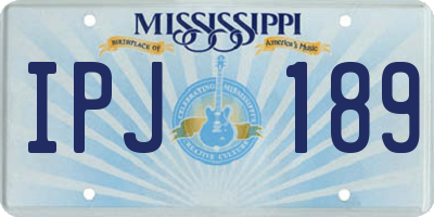 MS license plate IPJ189