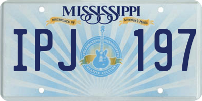 MS license plate IPJ197