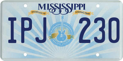 MS license plate IPJ230