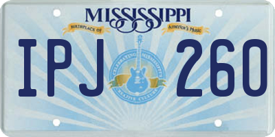 MS license plate IPJ260