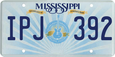 MS license plate IPJ392