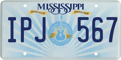 MS license plate IPJ567