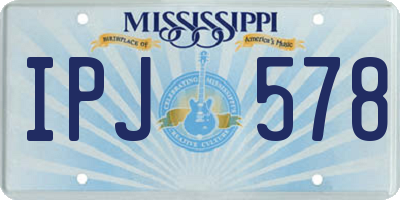 MS license plate IPJ578