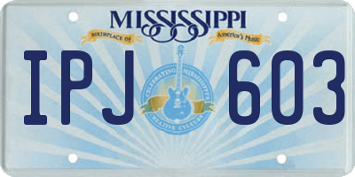 MS license plate IPJ603