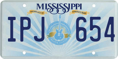 MS license plate IPJ654