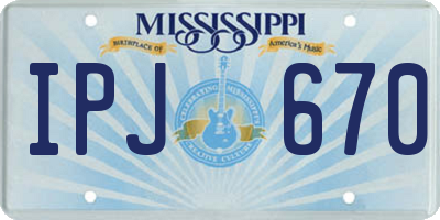 MS license plate IPJ670