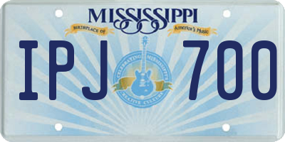 MS license plate IPJ700