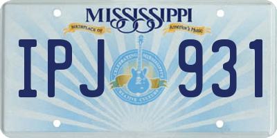 MS license plate IPJ931