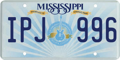 MS license plate IPJ996