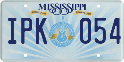 MS license plate IPK054