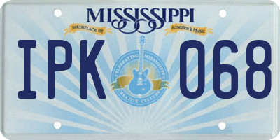 MS license plate IPK068