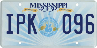 MS license plate IPK096