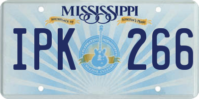 MS license plate IPK266