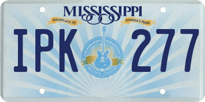 MS license plate IPK277