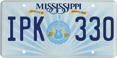 MS license plate IPK330