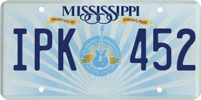 MS license plate IPK452