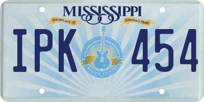 MS license plate IPK454