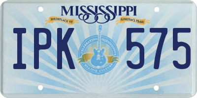 MS license plate IPK575
