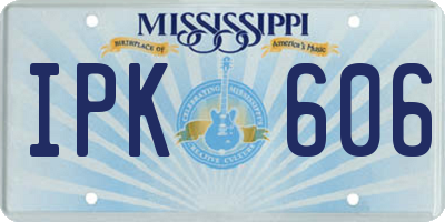 MS license plate IPK606