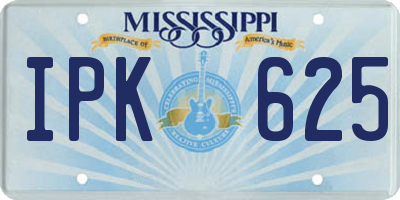 MS license plate IPK625
