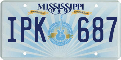 MS license plate IPK687