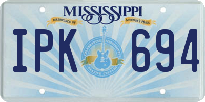 MS license plate IPK694