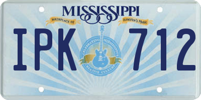 MS license plate IPK712