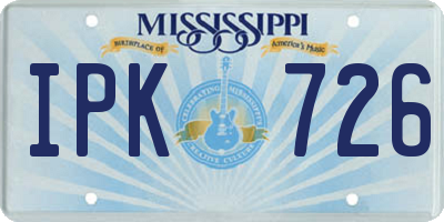 MS license plate IPK726
