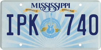MS license plate IPK740