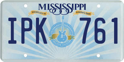 MS license plate IPK761