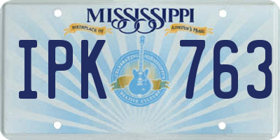 MS license plate IPK763