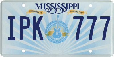 MS license plate IPK777