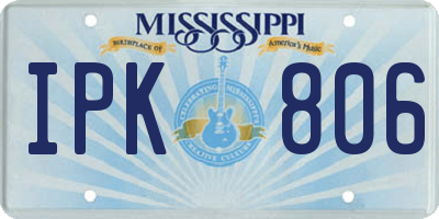 MS license plate IPK806