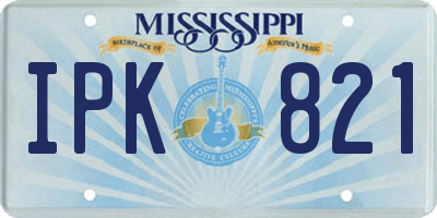 MS license plate IPK821