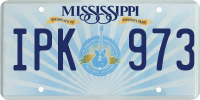 MS license plate IPK973