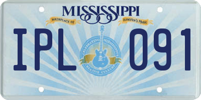 MS license plate IPL091