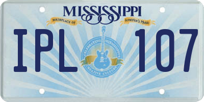 MS license plate IPL107