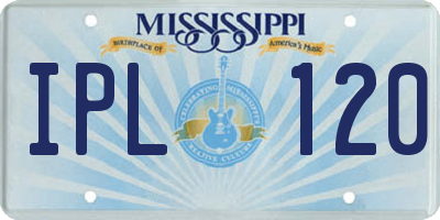 MS license plate IPL120