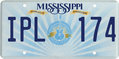 MS license plate IPL174