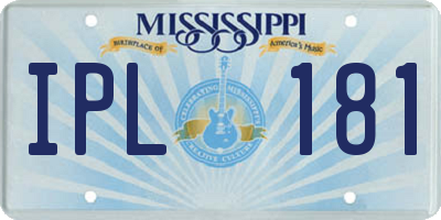 MS license plate IPL181