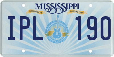 MS license plate IPL190