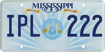 MS license plate IPL222