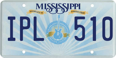 MS license plate IPL510