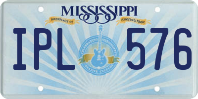MS license plate IPL576